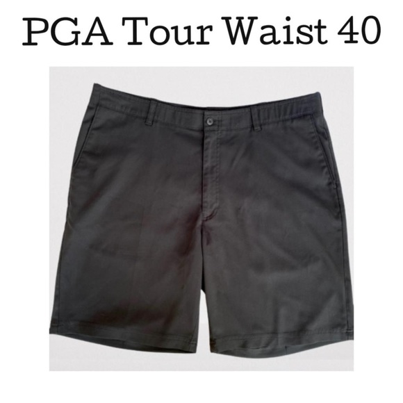 PGA Tour Mens Flat Front Black Golf Shorts in a Size 40 Waist - Picture 8 of 10